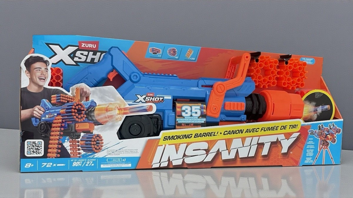 Xshot Insanity Motorised Smoking Barrel with 72 Darts - Zuru - Air