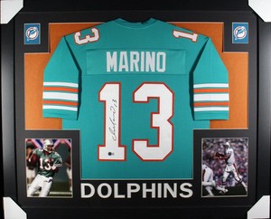 DAN MARINO Signed/Autographed Custom Jersey Framed 35x43  - Beckett/BAS