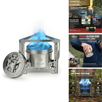 ALOCS CS-B14 Alcohol Stove Set with Foldable Stand