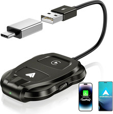 Wireless Carplay Adapter, 2025 Upgrade 2 in 1 Plug Play Dongle, Converts Wired