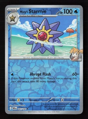 Misty's Starmie 047/182 Reverse Holo Pokemon TCG SV10: Destined Rivals NM