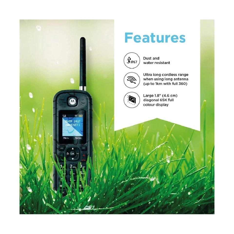 Motorola O212 DECT 6.0 Long Range Cordless Phone - Wireless Phones for Home +