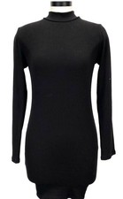 BOZZOLO Sweater Dress Women's Size Large long sleeve Ribbed Stretch Turtleneck