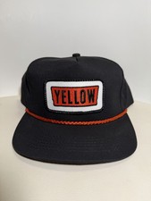 Vintage K-Products Trucker Snapback Hat Patch Yellow Trucking 80s 90s Retro Rope