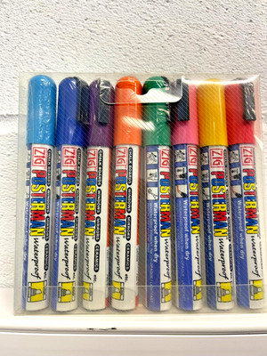Kuretake ZIG Posterman PMA-50 Waterproof Chalk Pen   (8 Pack) Multicoloured