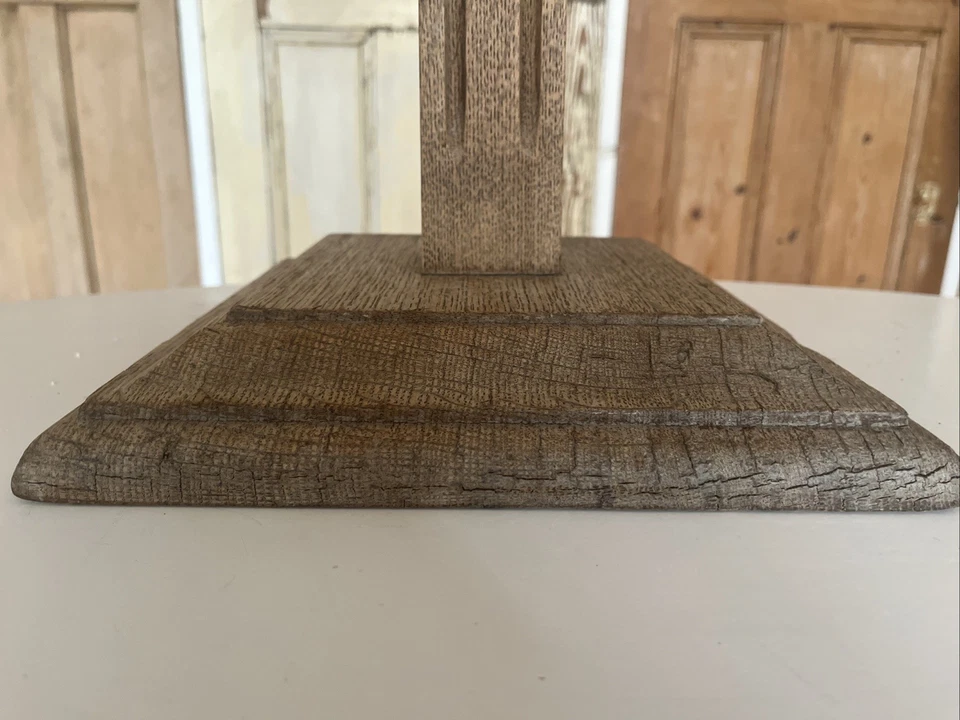 Vintage Limed Oak Plant Stand Jardiniere Pedestal Art Deco Manner - Image 2 of 4