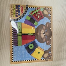 Melissa & Doug Basic Skills Puzzle Board #3784 Fine Motor & Dressing Bear