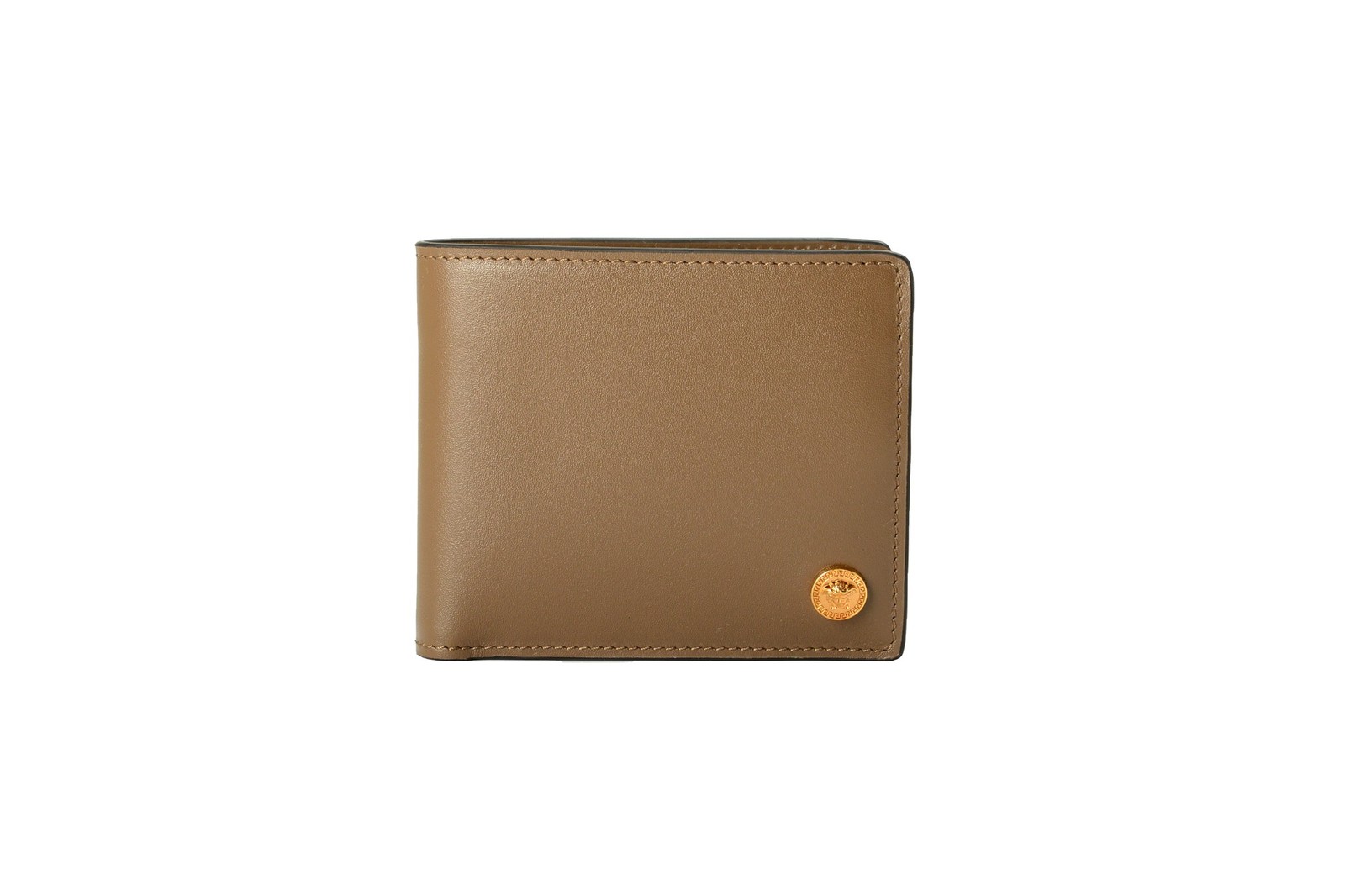 Versace Chestnut 100 Leather Gold Medusa Head Bifold Wallet WCoin Pocket 50390₽