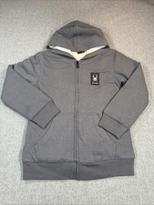 Spyder Boy's Full Zip Hoodie Gray Plush Lining Size Medium 10/12 NWT
