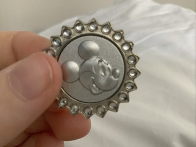 Disney Parks Mickey Mouse First Release Silver Rhinestone Trading Pin NEW