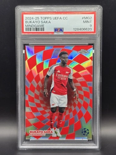 Bukayo Saka Mindgame SSP PSA 9 Topps UEFA CC 24-25 Arsenal