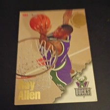 1996-97 Hoops Ray Allen Rookie Basketball Card Milwaukee Bucks #279