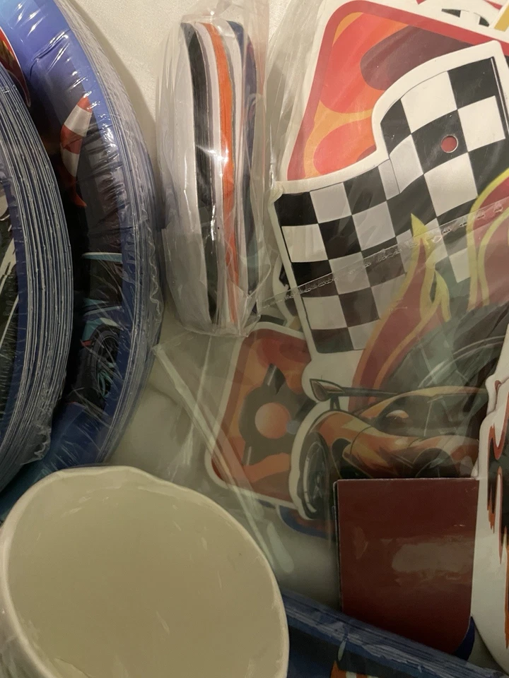 179-Piece Birthday Decorations Set (24) Sets Race Car for Kids Birthday Awesome - Image 4 of 4