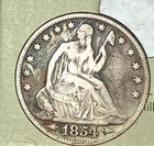 1854-O Seated Liberty Silver Half Dollar VF+