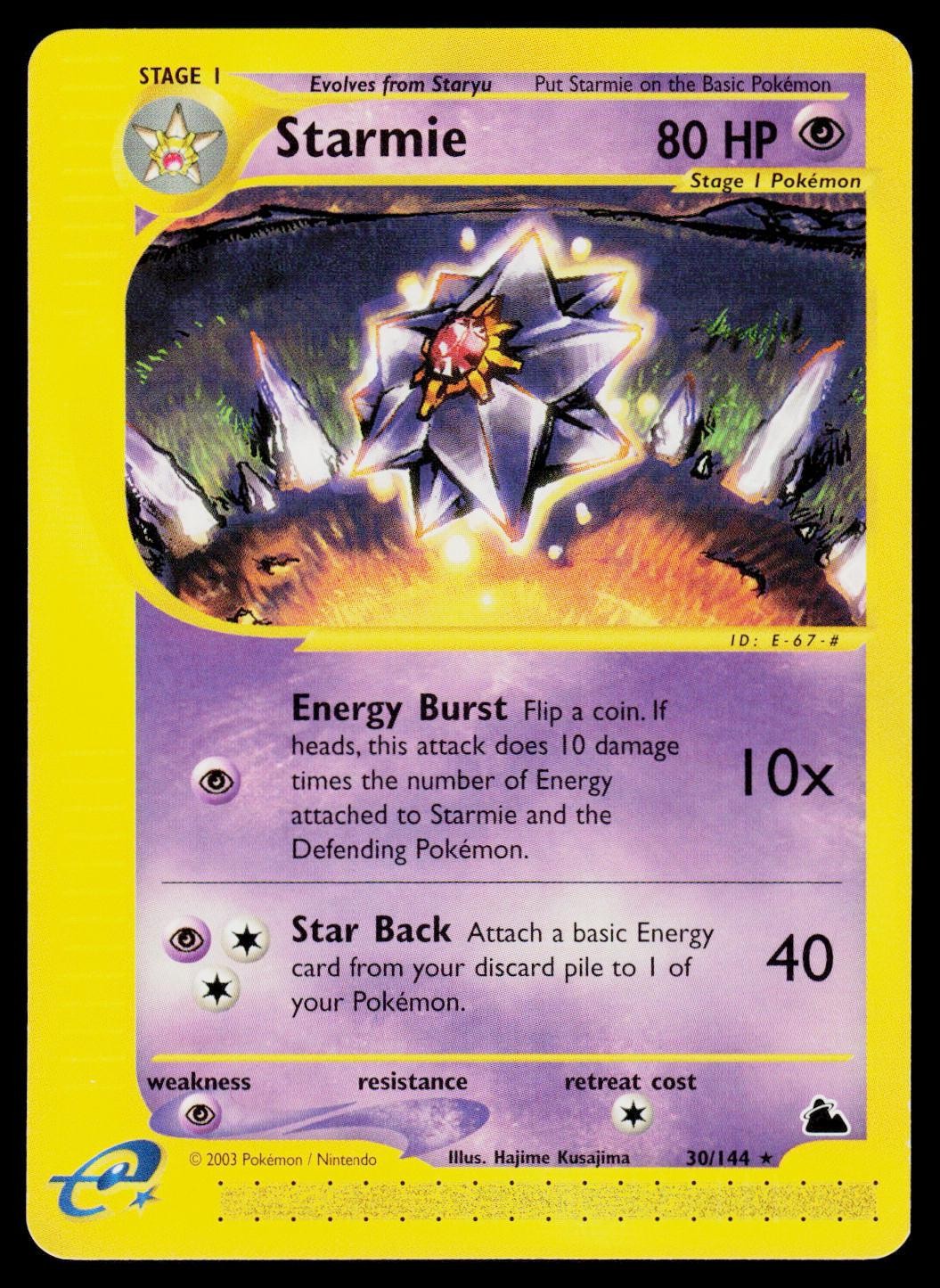 Starmie Skyridge 30/144 Rare Pokemon Card