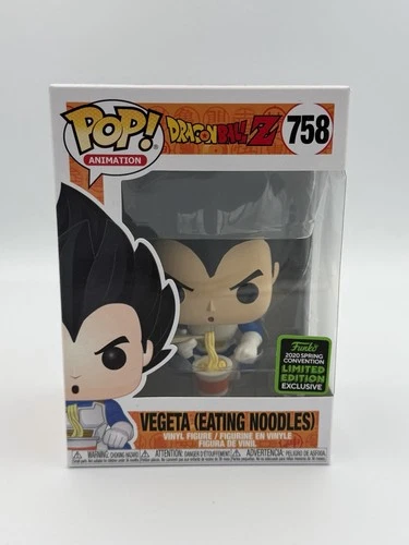 Funko Pop Dragon Ball Z Vegeta Eating Noodles 758 Spring Convention  W/Protector