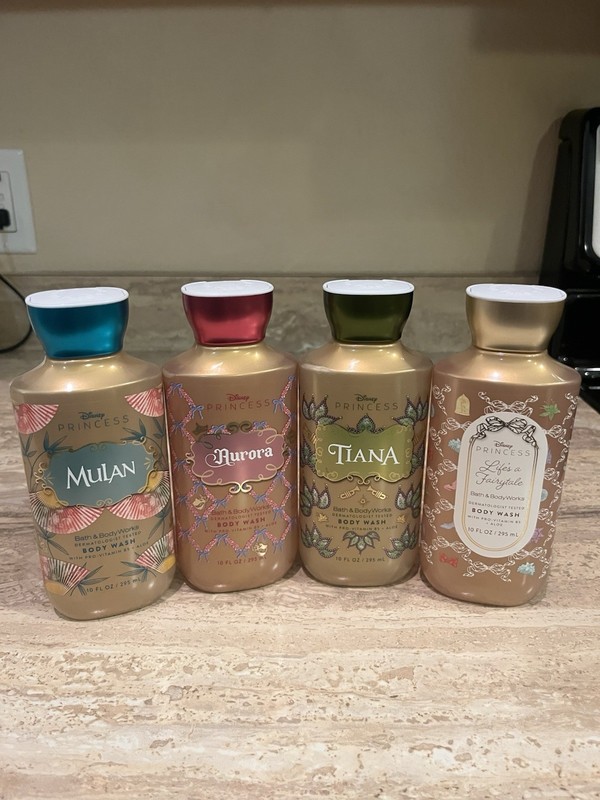 4 Bath & Body Works Disney Princess Tiana Life’s A Fairy  Aurora Mulan Body Wash