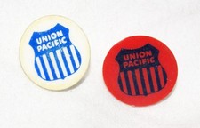 lot of 2 vintage union pacific golf ball makers red & white