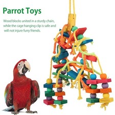 Wooden Parrot Chew Toy   Bite-Resistant Rope Training Toy for Birds