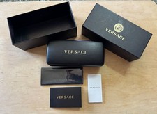Versace Black Eyeglasses Case With Box Cleaning Cloth Booklet