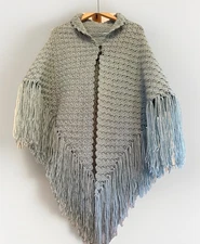 NWOT handmade shawl gray w tassels. Gorgeous 