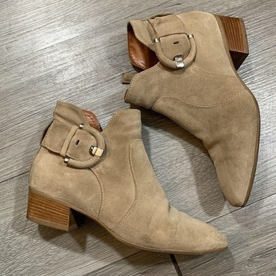 Aquatalia  Fiamma  Waterproof Taupe Suede Ankle Boots size 8 Made in Italy