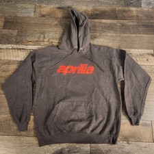 Aprilia Racing Motorcycle Hoodie Mens Large Gray