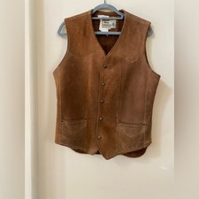 Vintage Pioneer Wear Shearling Suede Vest Men s Size 38 Brown Western USA