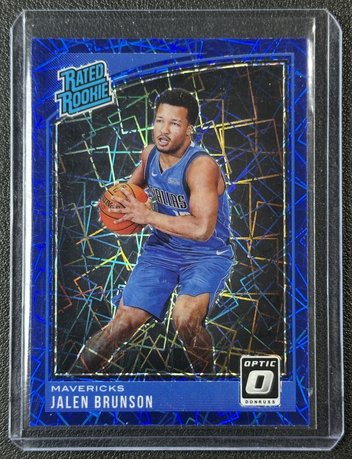 JALEN BRUNSON 2018-19 PANINI DONRUSS OPTIC #179 ROOKIE BLUE VELOCITY PRIZM RC