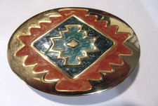 Women's Southwest Style Aztec Metal Belt Buckle Heavy 4" Wide