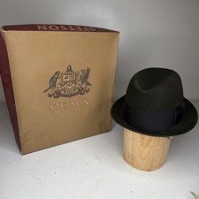 Vintage Royal Stetson Fedora Hat 7 Dark Grey With Black Ribbon And Original Box