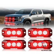4pcs 3 Led Strobe Lights Surface Mount Emergency Strobe Lights 3led-4pcs Red 4pcs 3 Led Strobe Lights Surface Mount Emergency Strobe Lights 3led-4pcs Red