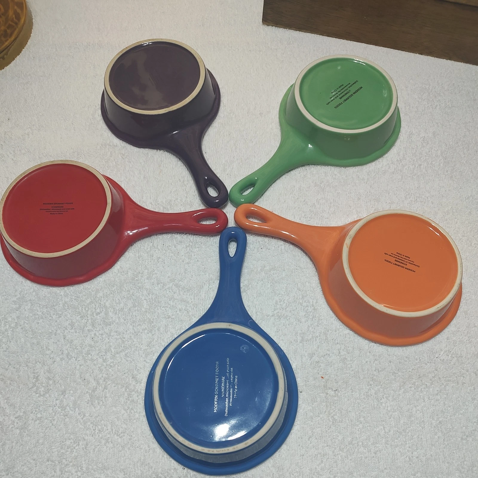 Modern Gourmet Foods 5" Fluted Quiche Dishes Stoneware Pie Tart - Set of 5