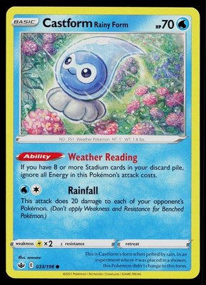 CASTFORM RAINY FORM 033/198 COMMON CHILLING REIGN POKEMON NM