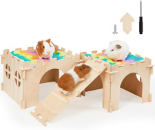 Guinea Pig Hideout, Guinea Pigs House with Stairs and Mats Extra Large Guinea Pi