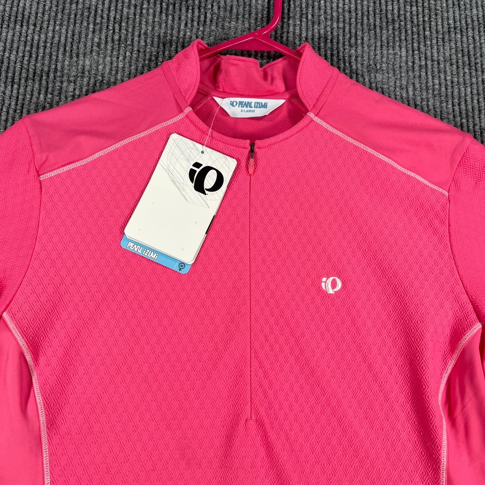 Camiseta deportiva de ciclismo Pearl Izumi para mujer XL rosa manga corta cremallera completa rendimiento de bicicleta Foto 4 de 4