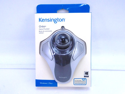 Kensington Orbit Optical Trackball Wired Mouse USB Silver Black NIB Sealed