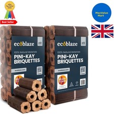 Pini Kay 2x10kg Fire Logs for Wood Burner Heat Logs Firewood Firelogs Fire Wood