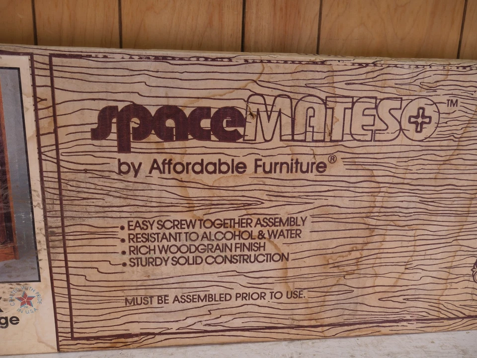 Vintage 1980s VHS Storage Cabinet Wood Veneer Space Mates Large 8255 NEW - Image 3 of 4