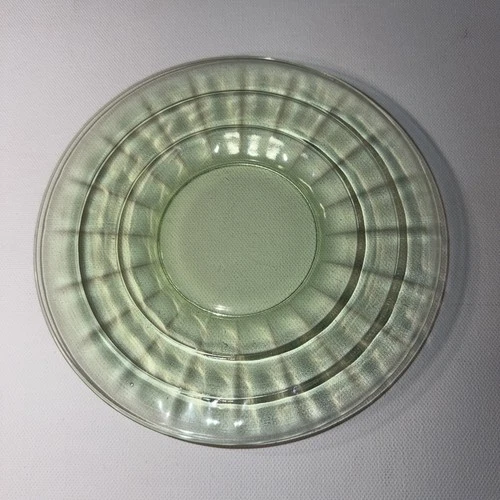 Anchor Hocking Block Optic Uranium Depression Glass Green 6 3/8” Plate