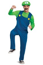 Brand New Super Mario Brothers Luigi Classic Adult Costume