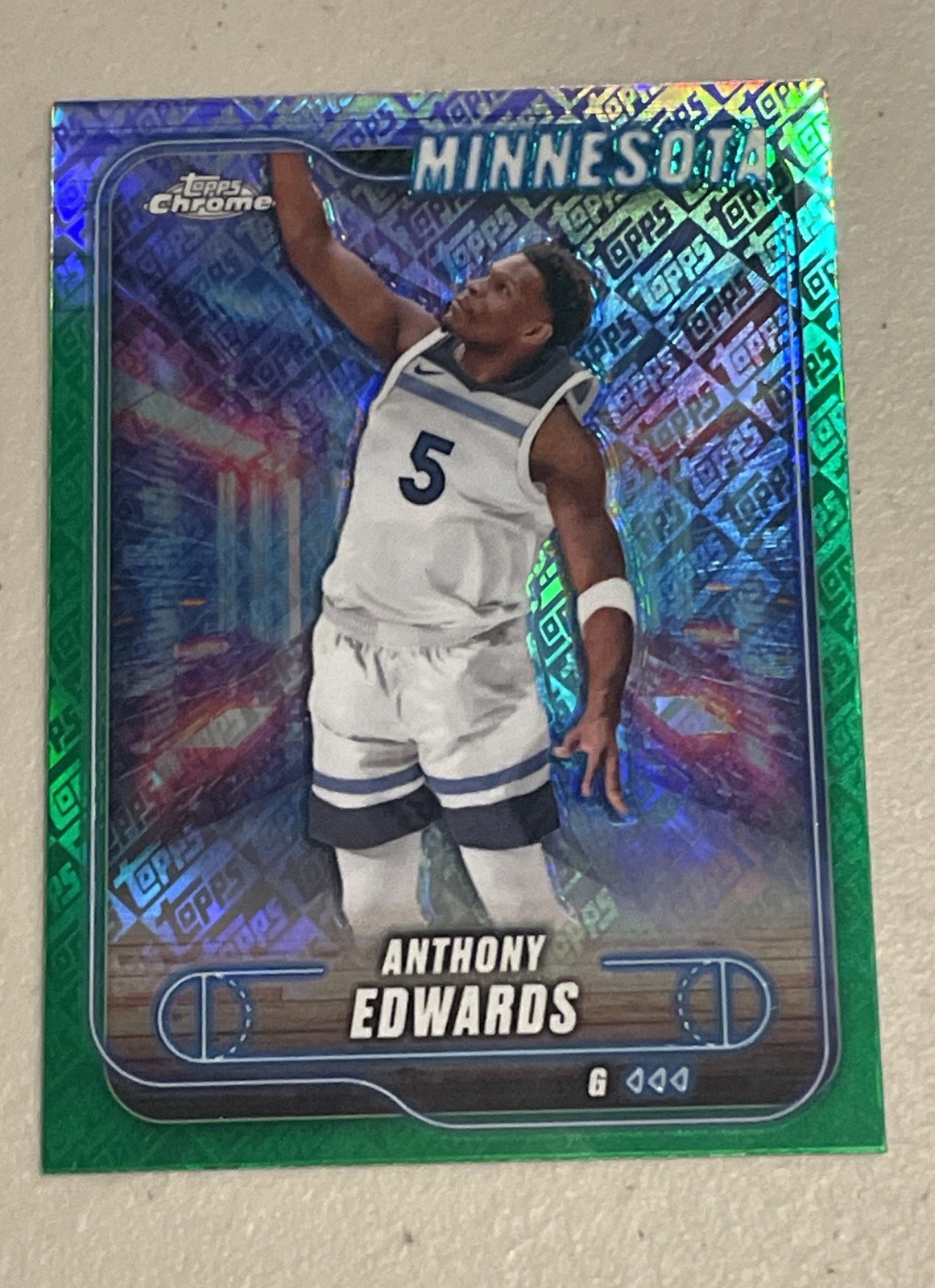 2024-25 Topps Chrome - Anthony Edwards, Anthony Edwards #77 Green Topps...