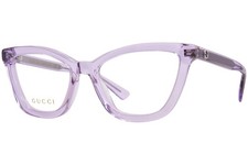 Gucci GG1686O 004 Eyeglasses Women's Violet Full Rim Cat Eye 54mm