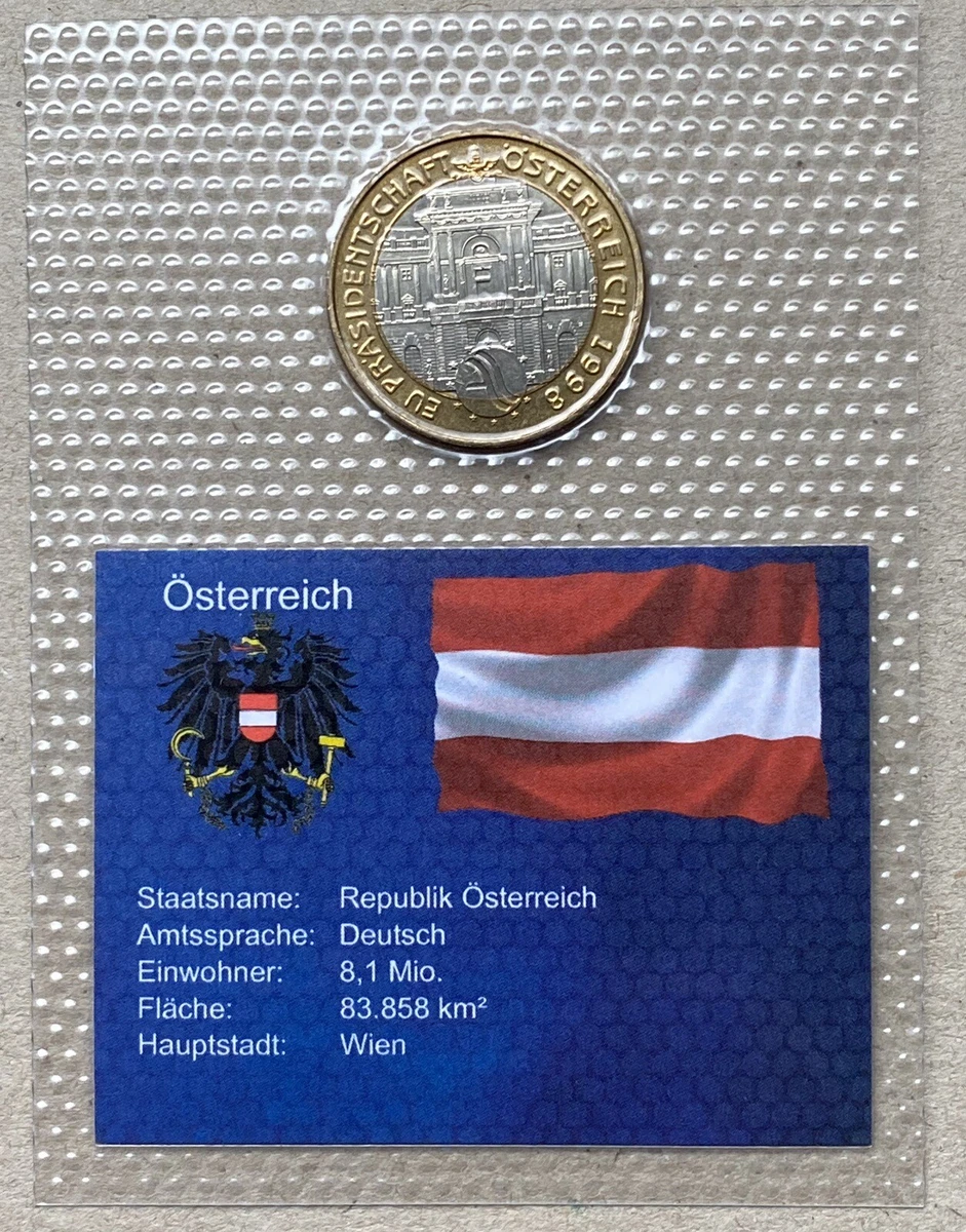 Sammlerstück 50 Schilling Gedenkmünze Österreich 1998,  EU-Präsidentschaft
