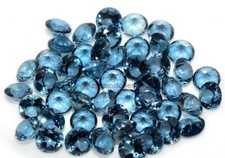 Natural London Blue Topaz 3mm 4mm 5mm 6mm Round Shape Faceted Gemstone