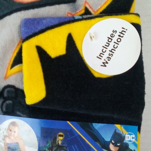 Batman Bath Towel & Wash Cloth Set for Kids NEW - Picture 2 of 5