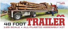 Moebius 1304 48 foot Flatbed Trailer W/ Cambered Deck plastic model kit 1/25