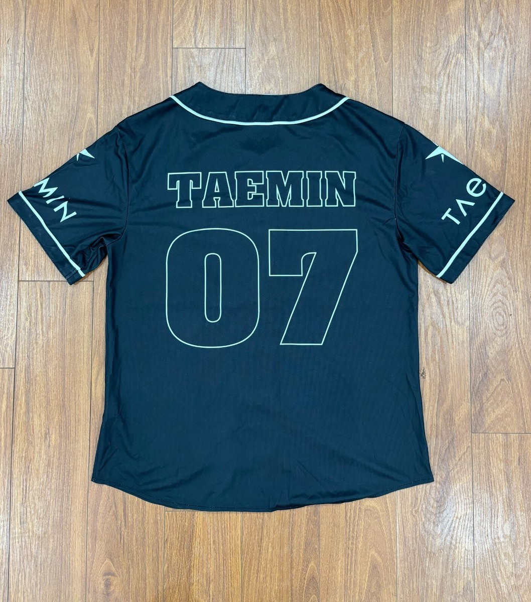 テミンtaemin 韓国限定ベースボールTシャツ 黒ロングトレカ付き SHINee テミン ソウルコン 韓国限定 ベースボールジャージ