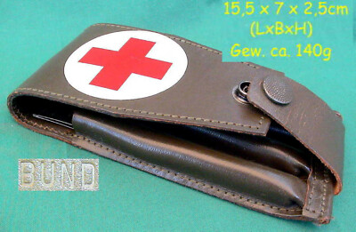 Kompl. LEDER INSTRUMENTENETUI TASCHE Leather Compl. Instrument Case MED VET BUND