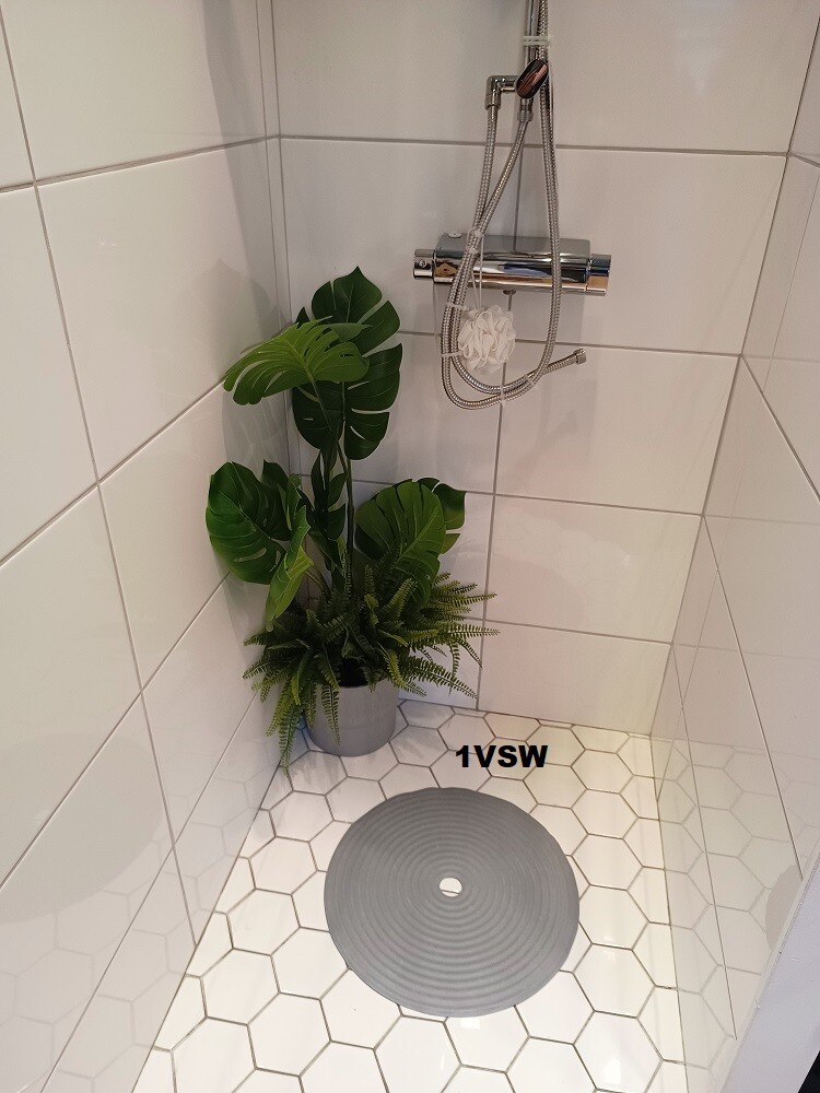 IKEA BATH MAT SHOWER RUBBER NON SLIP ROUND DOPPA GREY 46CM BRAND NEW ...